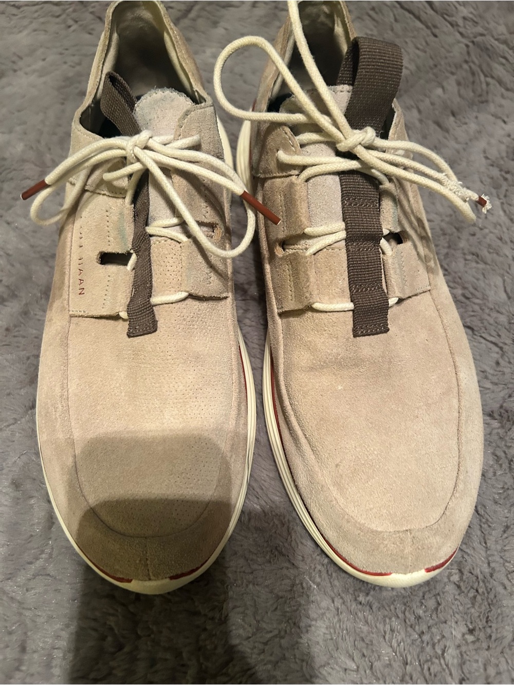 Cole Haan Men's Grandsport Apron Toe Sneaker - Sesame - C30759 / Retail $220